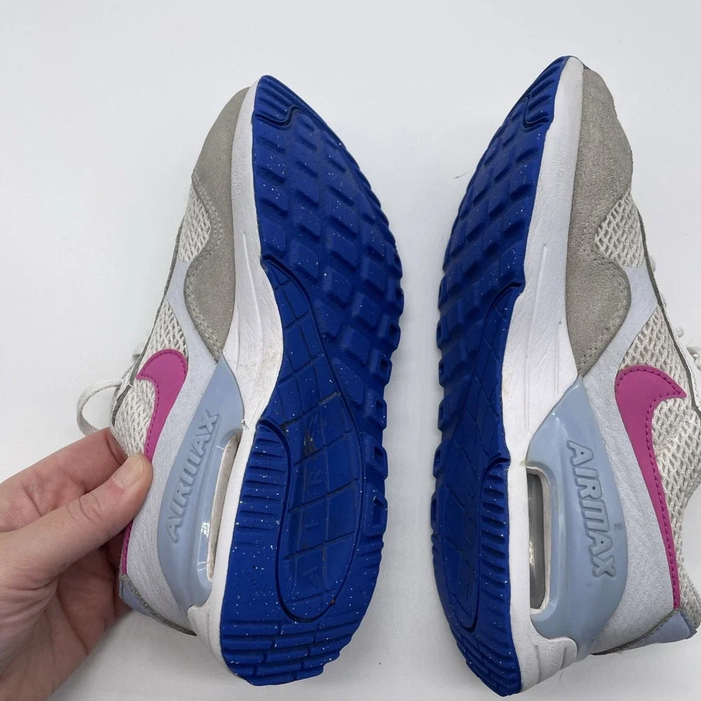 Nike Air Max Systm GS White Pinksicle Blue Tint‎ Kids Youth Casual Size 4 Y